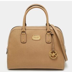 Michael Kors Tan Satchel with Gold Details